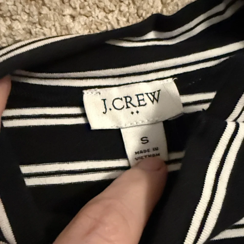 J. Crew Striped Mockneck bodysuit with button shoulders